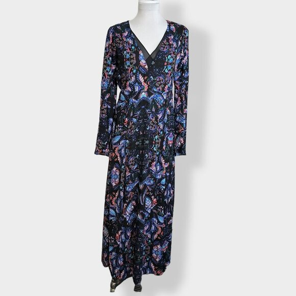 Express Paisley Boho Long Sleeve Maxi Dress - Picture 1 of 8